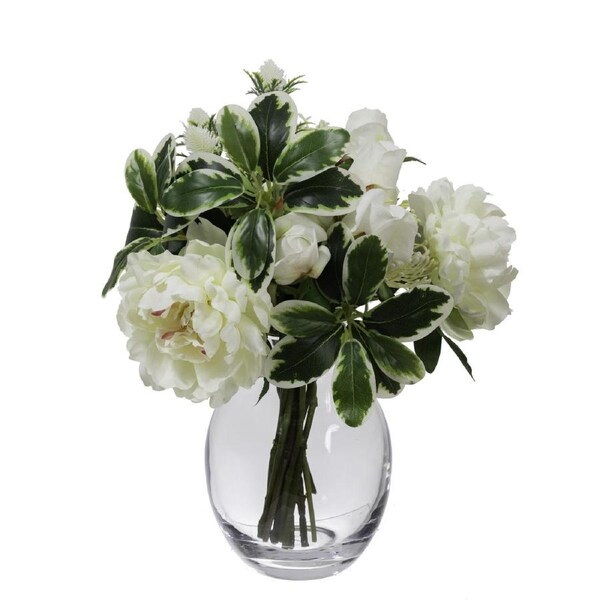 36cm Peony & Rose Mixed Arrangement Artificial Flower Decor
