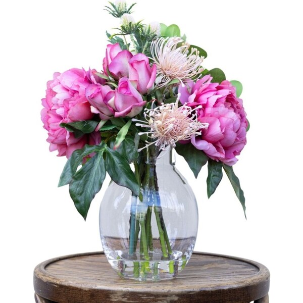 36cm Peony & Rose Mixed Arrangement Artificial Flower Plant Home Decor