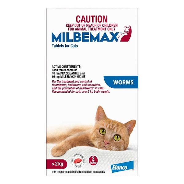 Milbemax Allwormer Tablets For Large Cats Over 2 Kg 4 Tablets