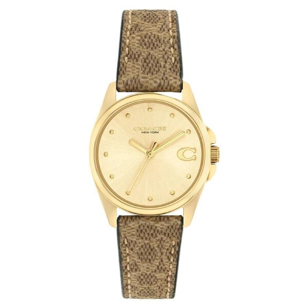 Coach Brown Leather Champagne Dial Women's Watch - 14504107