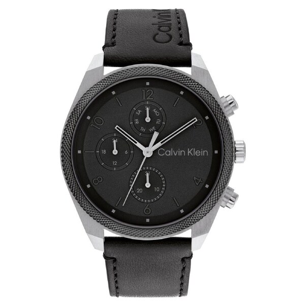 Calvin Klein Black Leather Multi-function Men's Watch - 25200364