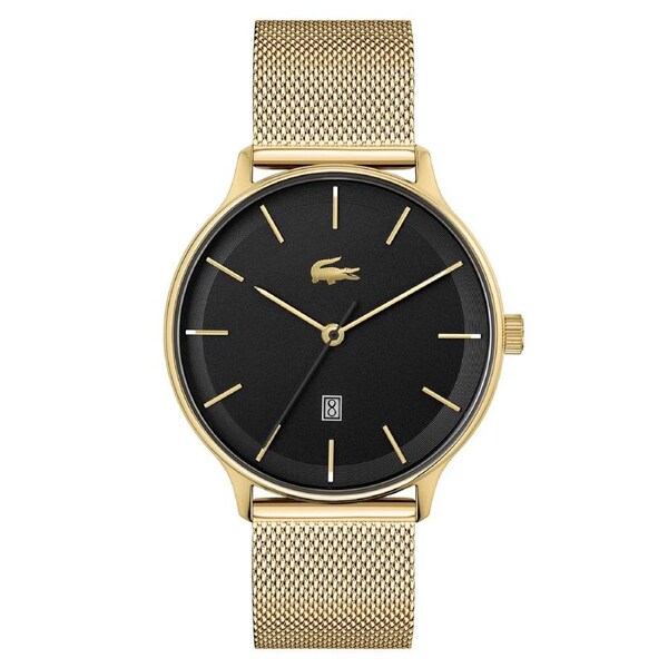Lacoste Club Gold Mesh Black Dial Men's Watch - 2011224