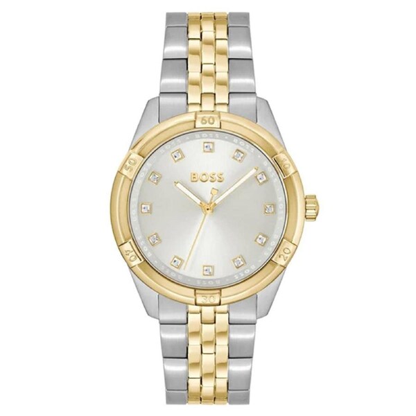 BOSS by Hugo Boss Two-Tone Steel Silver White Dial Slim Women's Watch - 1502700