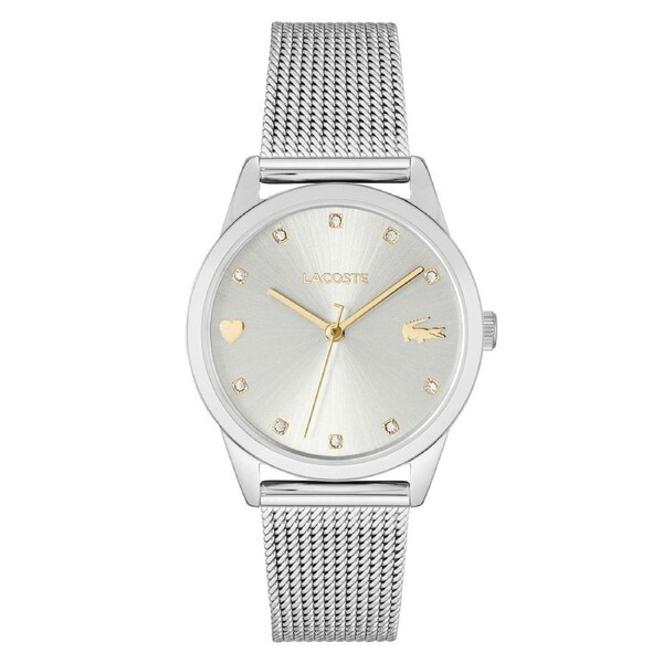Lacoste Stargaze Steel Mesh Silver White Dial Women's Watch - 2001307