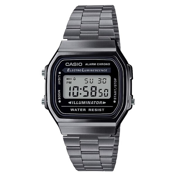 Casio Vintage Stainless Steel Digital Unisex Watch - A168WGG-1A