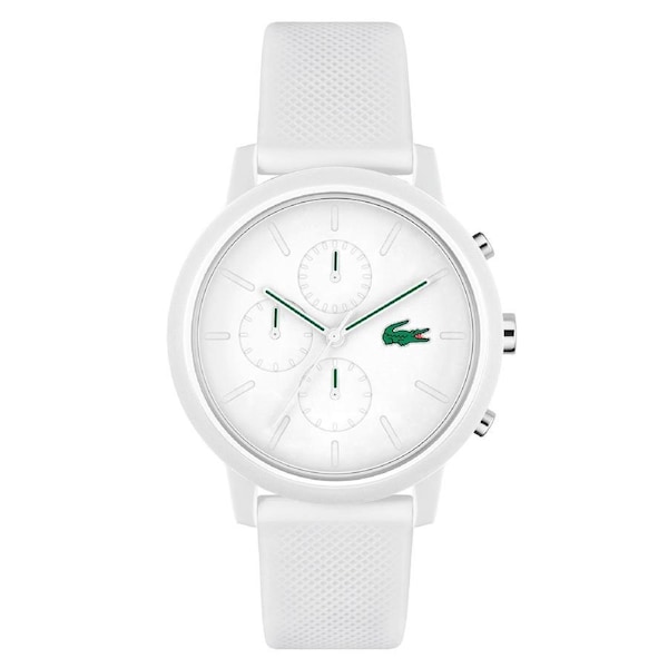 Lacoste 12.12 White Silicone Chronograph Men's Watch - 2011246