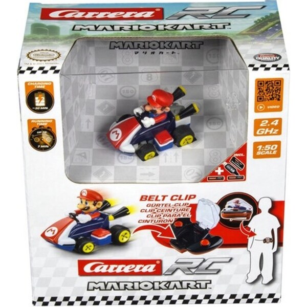 Carrera 1:50 Mini Rc Mario Kart Mario 2.4Ghz RC Radio Controlled Toy Car 3y+