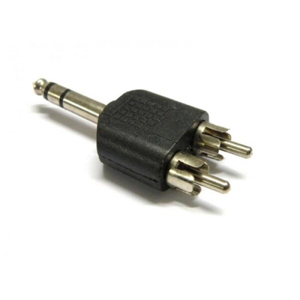 1/4" 6.35mm Mono Male To 2X RCA male Audio Connector Adapter Splitter