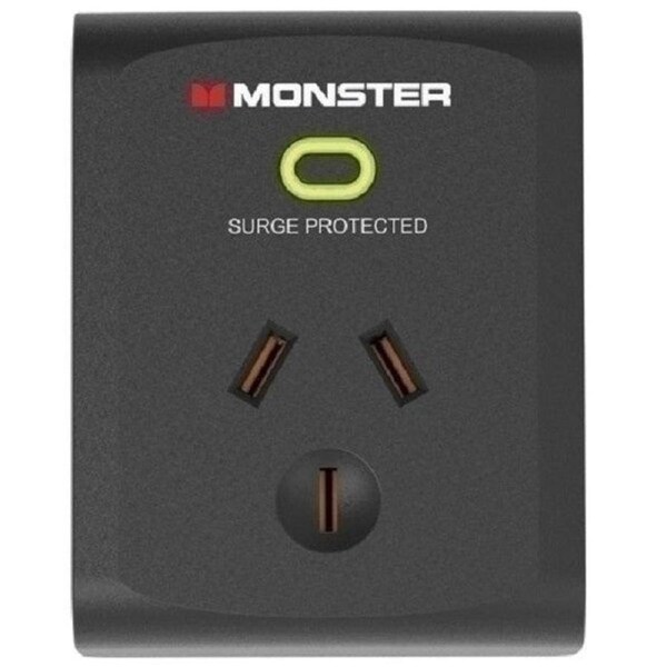 Monster Single Socket Surge Protector Black