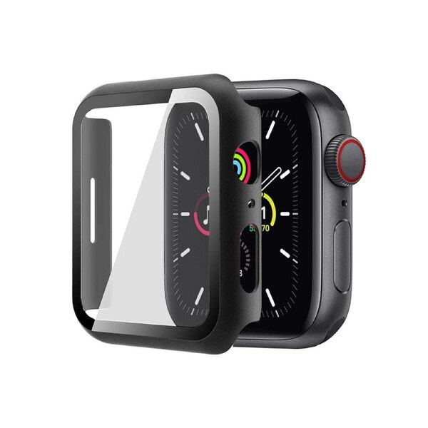 ZUSLAB for Apple Watch Ultra 2 (2023) 49mm Hard Case with Tempered Glass Screen Protector Ultra 2 Thin Anti Fall Tough Protective Cover - Black
