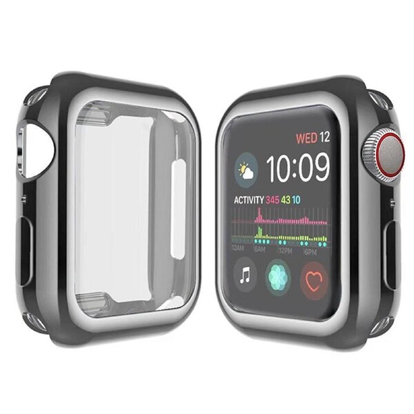 ZUSLAB Apple Watch 9 45mm Case, Protective Soft Slim Cover with Build-in Screen Protector for Series 9 - Space Grey