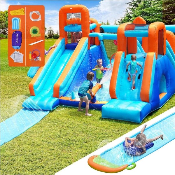 320x480CM AirMyFun Inflatable Water Slide Park 12 Play Zones Jumping Castle Bounce House Gift