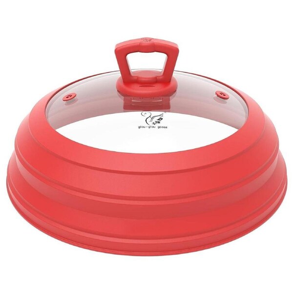 JLP Collapsible Microwave and Oven Safe BPA-free Silicone Cover 20-26cm - Red