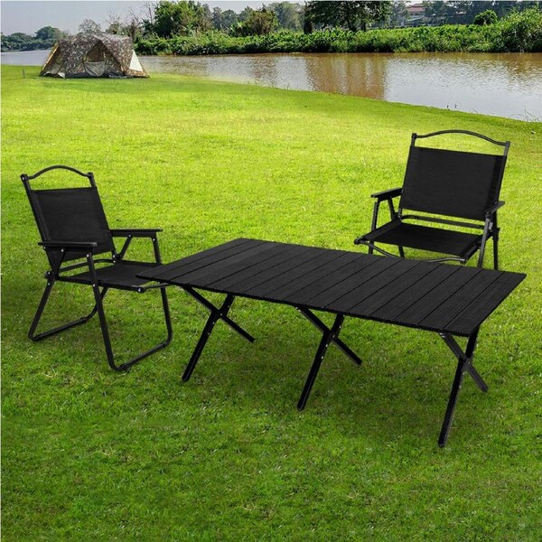 Levede Folding Camping Table Chair Set Portable Picnic Outdoor Foldable Chairs