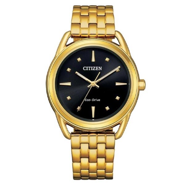 Citizen Eco-Drive Black Dial Stainless Steel Women's Watch (FE7092-50E)