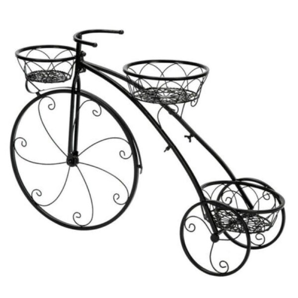 3 Tiers Bicycle Plant Stand Wrought Iron Tricycle
