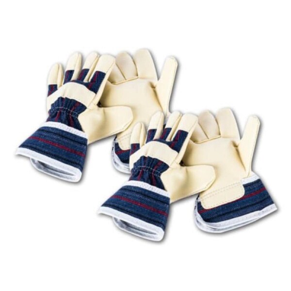 2 Pairs Children Garden Gloves Premium Leather