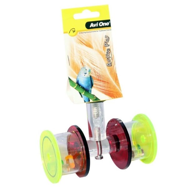 Rotating Acrylic Bird Perch by Avi One 13cm x 10cm x 16.5cm