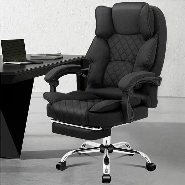 ALFORDSON Office Chair Footrest Executive Fabric Black