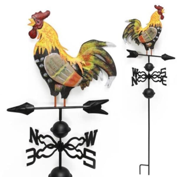 Metal Decor Spinning Rooster Weathervane