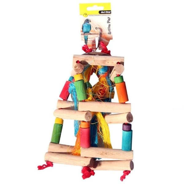 Wooden Jungle Gym 31cm Medium Hanging Bird Toy by Avi One
