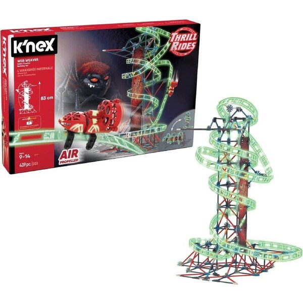 KNEX Thrill Rides Web Weaver Roller Coaster Building Set 439 Pieces Build Make