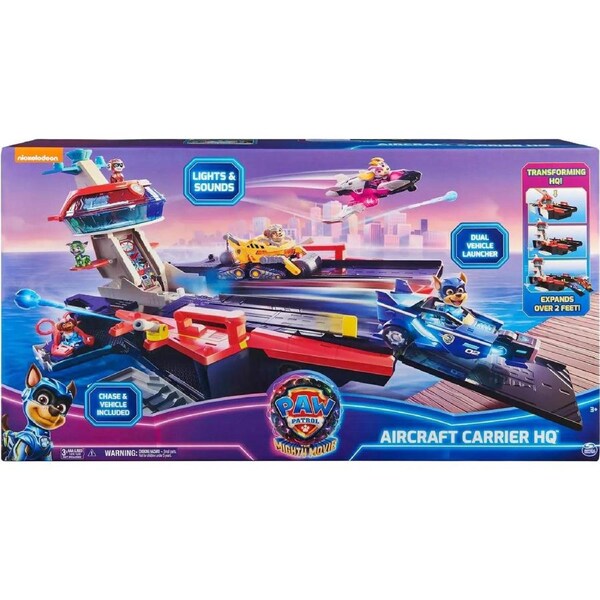 Paw Patrol - Paw Patrol The Mighty Movie Aircraft Carrier Hq - Spin Master