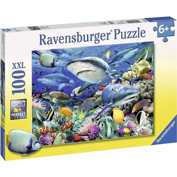 Ravensburger - Reef Of The Sharks Jigsaw Puzzle Xxl 100 Pieces