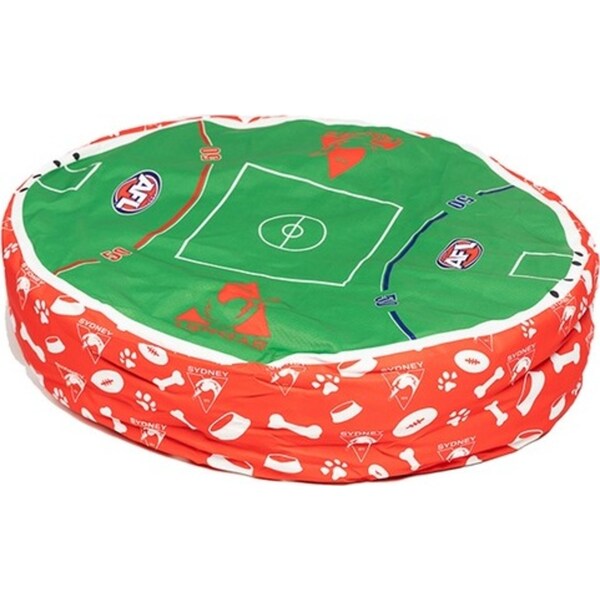 AFL Sydney Swans Pet Bed Dog 70x60cm Round Sleeping Comfort Cushion Lounger Nest