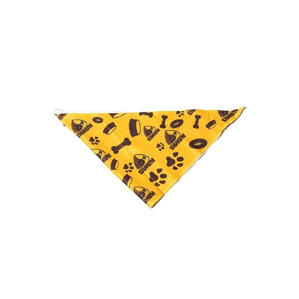 AFL Hawthorn Hawks Pet Bandana L Dog 44cm Collar Triangle Neckerchief Accessory