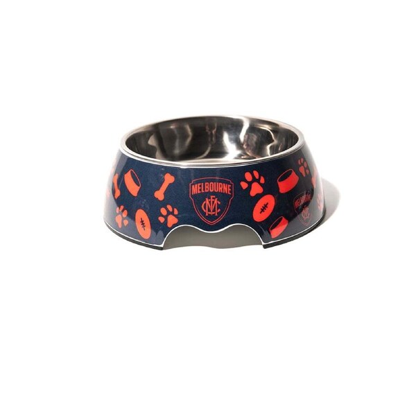 AFL Melbourne Demons Pet Bowl Dog/Puppy 20cm Stainless Steel Food/Drink Feeder