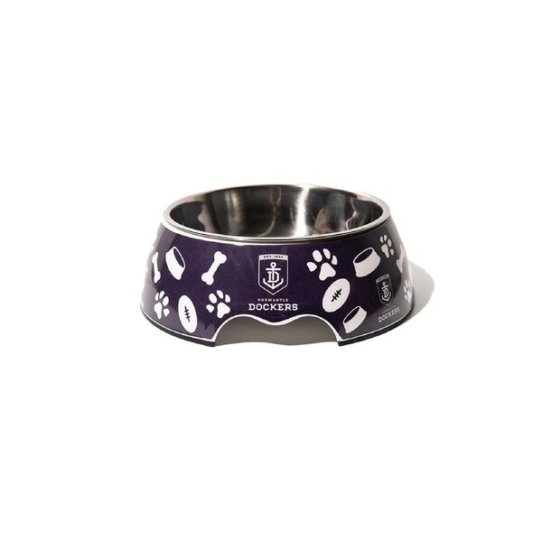 AFL Fremantle Dockers Pet Bowl Dog/Puppy 20cm Stainless Steel Food/Drink Feeder