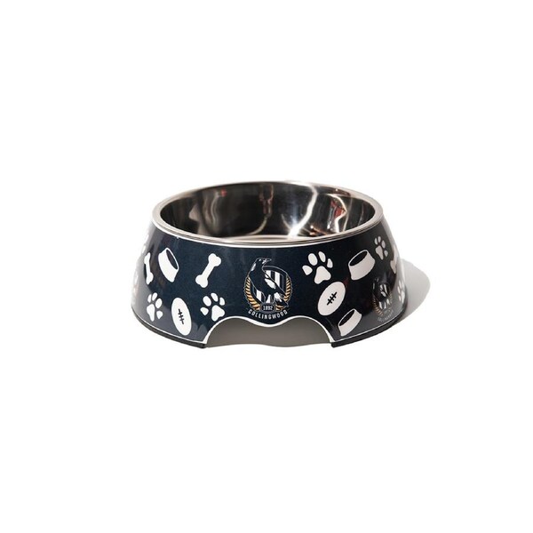 AFL Collingwood Magpies Pet Bowl Dog/Puppy 20cm Stainless Steel Feeder Dish