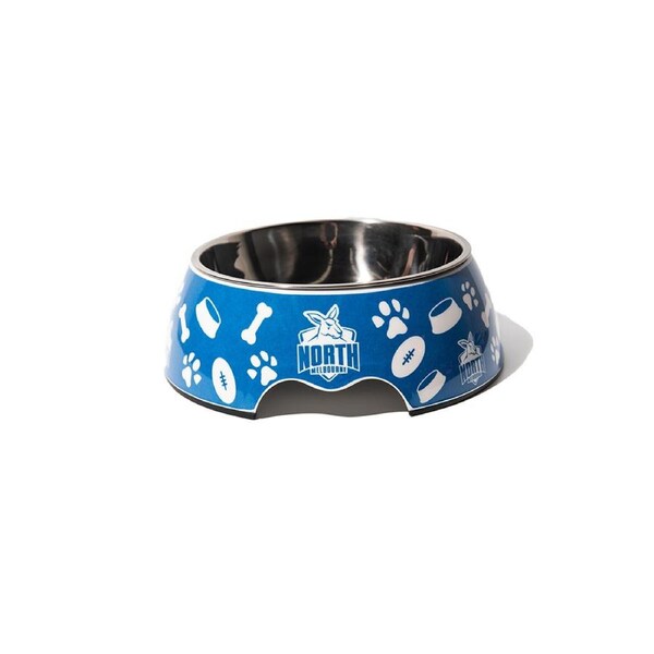 AFL North Melbourne Kangaroos Pet Bowl Dog/Puppy 20cm Stainless Steel Feeder