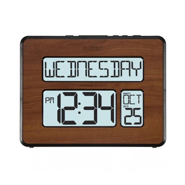 513-1419BL-WA La Crosse Digital Back Light Wall Clock with Day Display