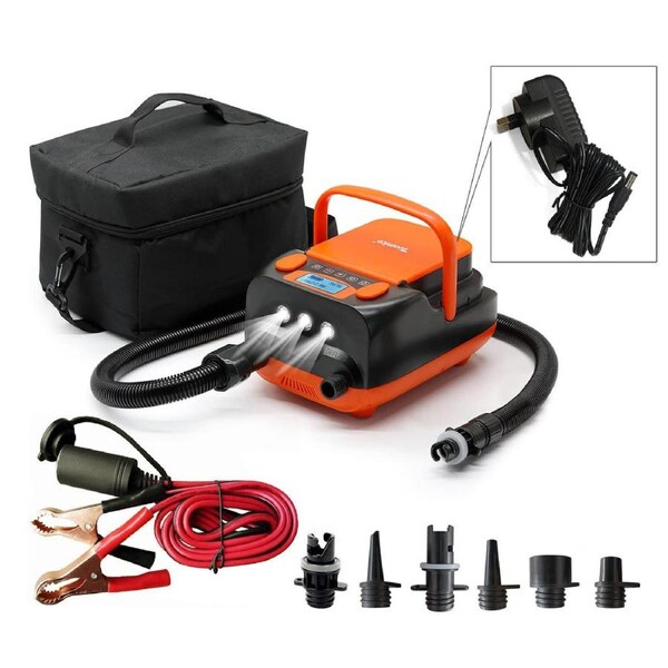 HT-790 16PSI High Pressure SUP Electric & Battery Powered Air Pump 12V DC Paddle Board Auto-Off