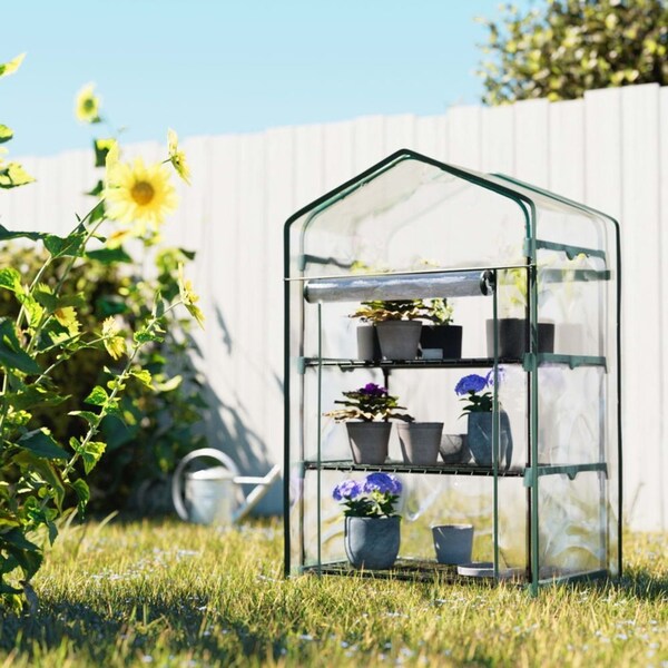 1.28x0.7x0.5M Green Fingers Greenhouse PVC Mini Planter Box 3 Tiers