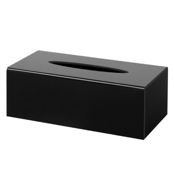 Alva Matt Black Rectangle Tissue Box Cover Medium