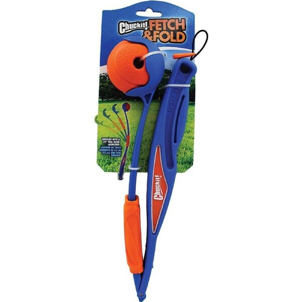 CHUCKIT! Fetch & Fold 25m Launcher 54cm For Dogs (Medium 6cm Balls)