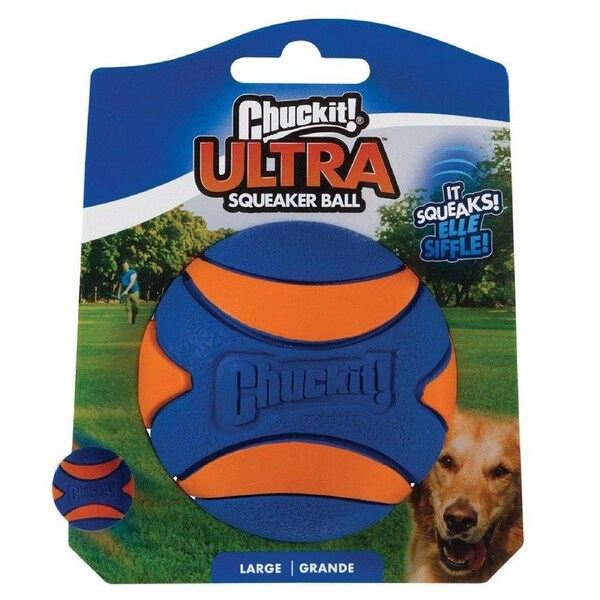 CHUCKIT! Ultra Squeaker Ball For Dogs Large 7.5cm (1 Pack)