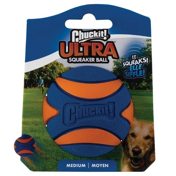 CHUCKIT! Ultra Squeaker Ball For Dogs Medium 6cm (1 Pack)
