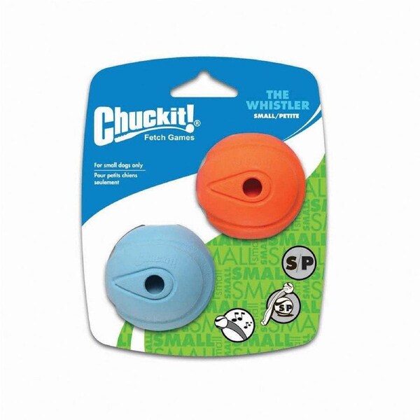 CHUCKIT! Whistler Ball For Dogs Small 5cm (2 Pack)