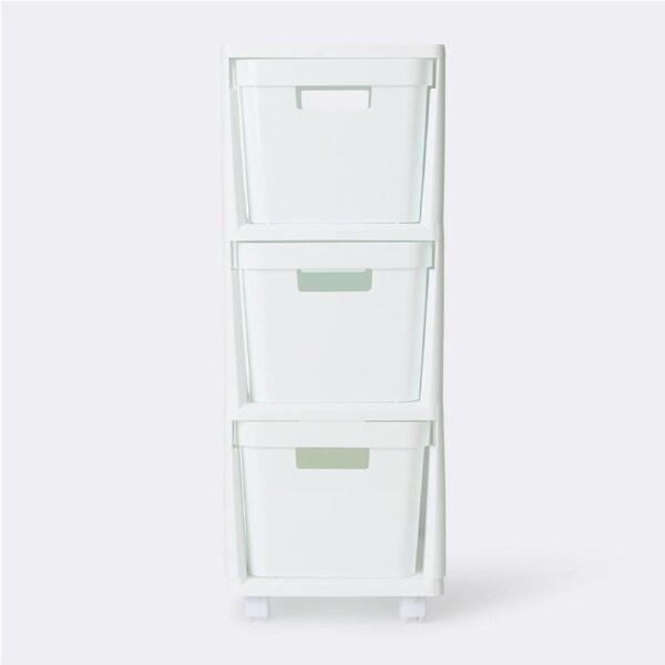 Brilliant Basics 3 Drawer Storage Unit with Wheels - White