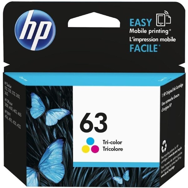 HP 63 Tri-Colour Original Ink Cartridge - Instant Ink Compatible