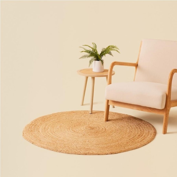 Openook Jute Braided Round Indoor Rug 120cm