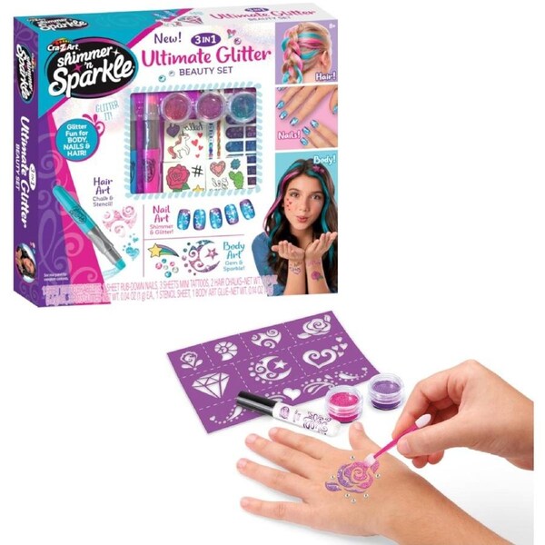 Shimmer 'N' Sparkle 3 in 1 Ultimate Glitter Beauty Set
