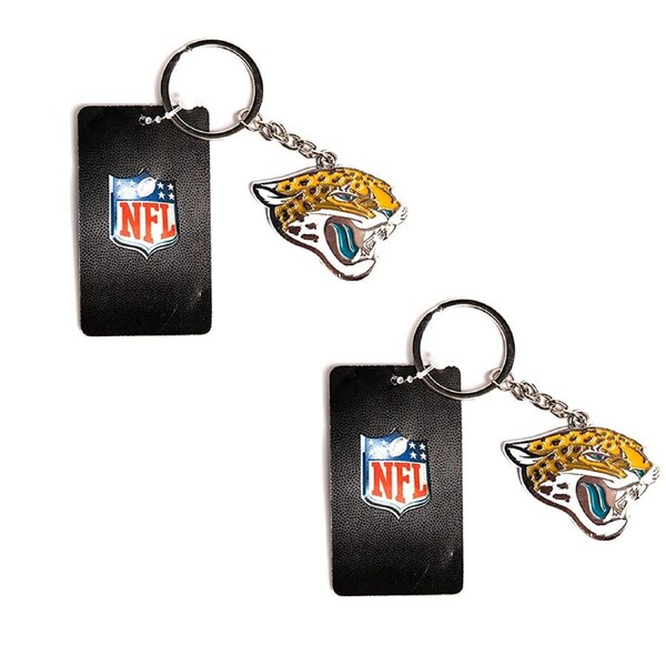 2x NFL Jacksonville Jaguars Keyring 4cm Steel Keychain Backpack Bags Accessory
