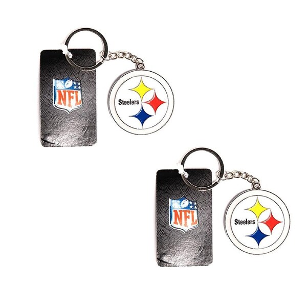 2x NFL Pittsburgh Steelers Keyring 4cm Steel Keychain Backpack Bags Accessory