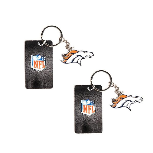 2x NFL Denver Broncos Keyring 4cm Steel Keychain Holder Backpack Bags Accessory