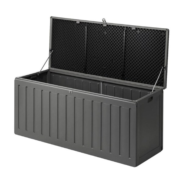 Livsip Outdoor Storage Box Bench 490L Cabinet Container Garden Deck Tool Grey